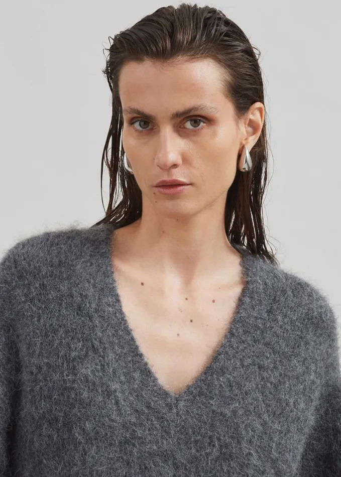 Clothing Women The Frankie Shop Loulou Studio Goto Sweater 8211 Anthracite Melange