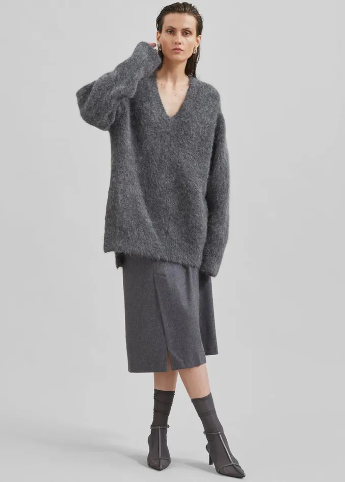 Clothing Women The Frankie Shop Loulou Studio Goto Sweater 8211 Anthracite Melange