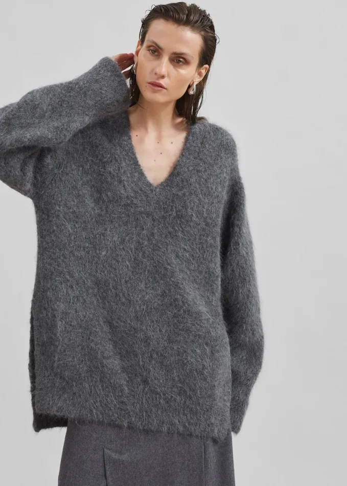 Clothing Women The Frankie Shop Loulou Studio Goto Sweater 8211 Anthracite Melange