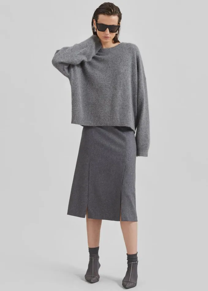 Clothing Women The Frankie Shop Loulou Studio Helmi Skirt 8211 Grey