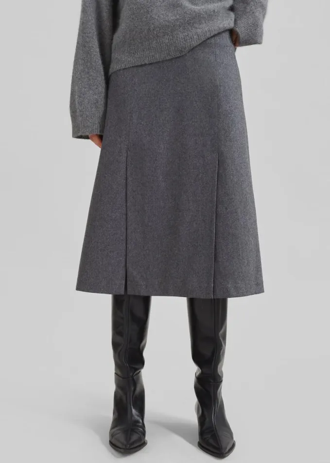Clothing Women The Frankie Shop Loulou Studio Helmi Skirt 8211 Grey