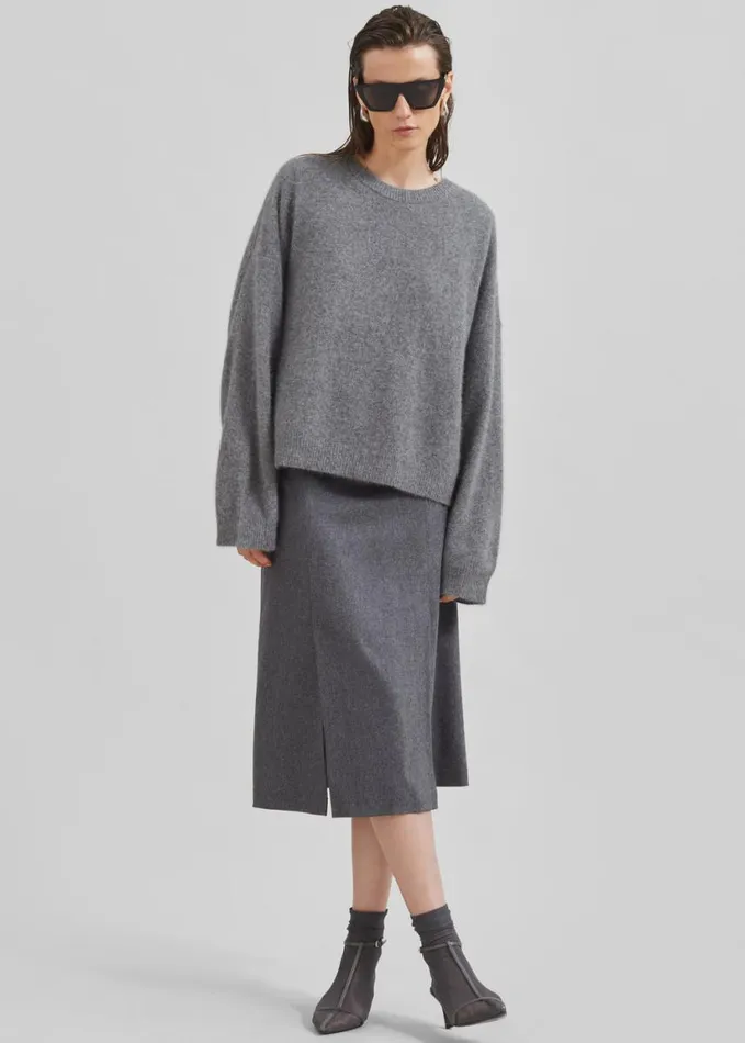 Clothing Women The Frankie Shop Loulou Studio Helmi Skirt 8211 Grey