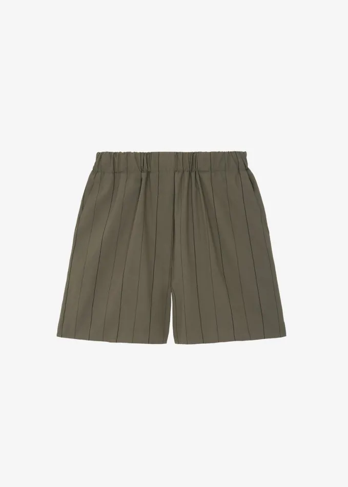 Clothing Women The Frankie Shop Lui Boxer Shorts 8211 KhakiBlack Stripe