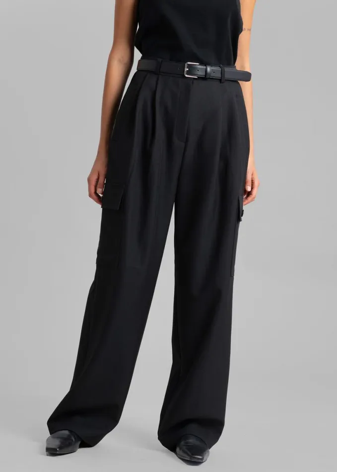 Clothing Women The Frankie Shop Maesa Cargo Pants 8211 Black