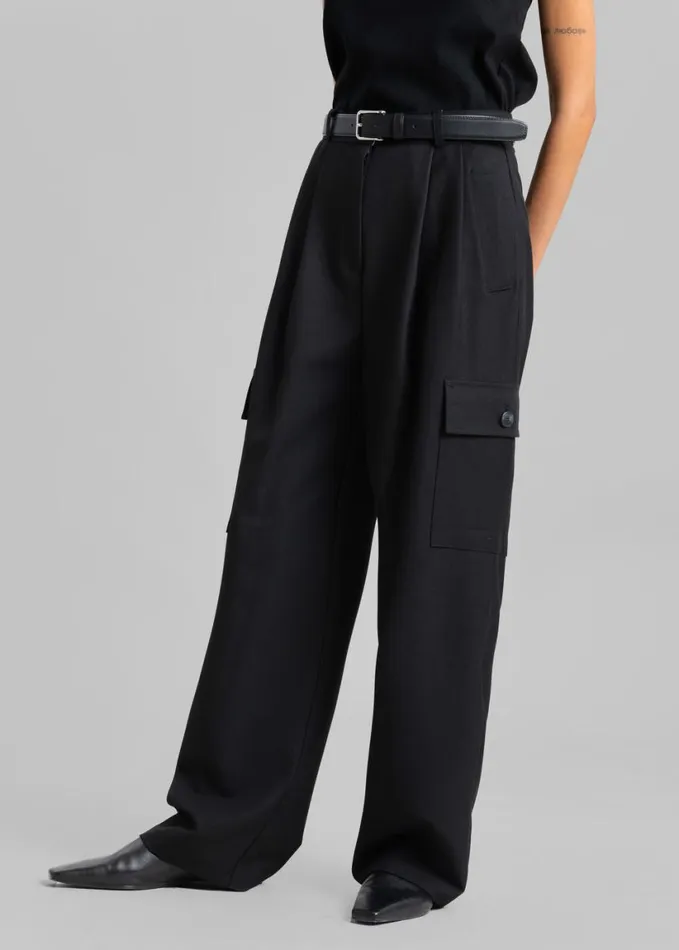 Clothing Women The Frankie Shop Maesa Cargo Pants 8211 Black