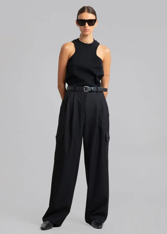 Clothing Women The Frankie Shop Maesa Cargo Pants 8211 Black