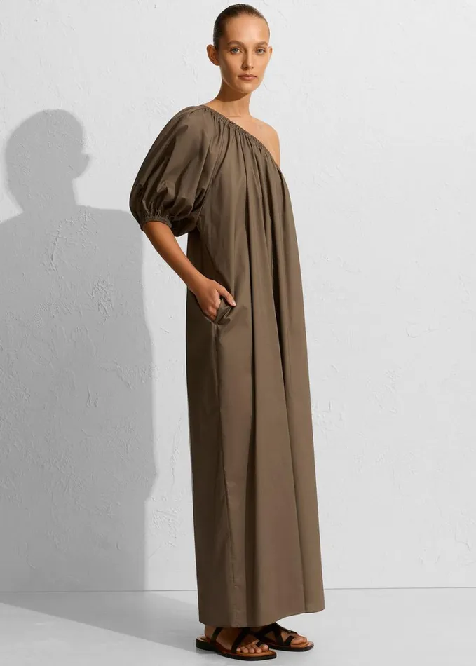 Clothing Women The Frankie Shop Matteau One Shoulder Maxi Dress 8211 Birch
