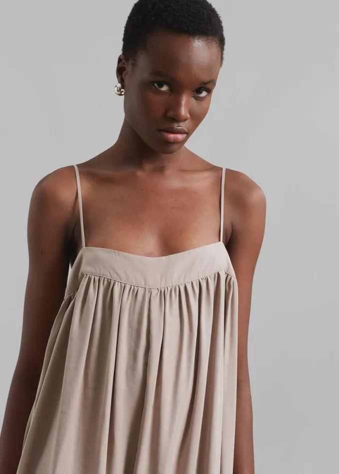 Clothing Women The Frankie Shop Maude Gathered Fluid Jumpsuit 8211 Beige