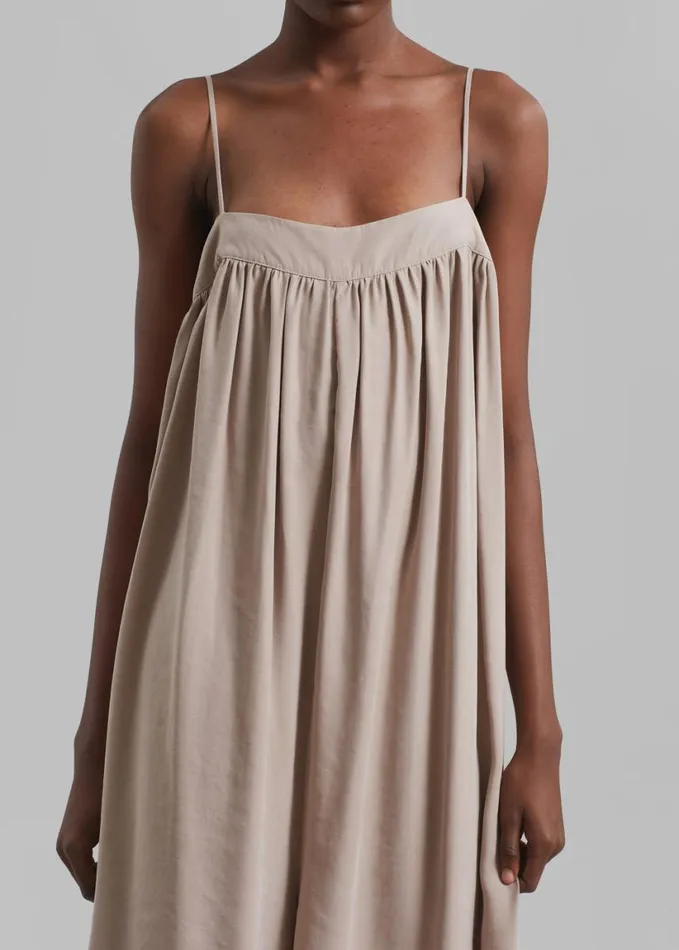 Clothing Women The Frankie Shop Maude Gathered Fluid Jumpsuit 8211 Beige