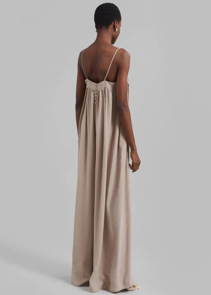 Clothing Women The Frankie Shop Maude Gathered Fluid Jumpsuit 8211 Beige