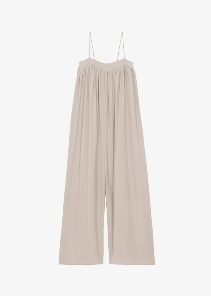 Clothing Women The Frankie Shop Maude Gathered Fluid Jumpsuit 8211 Beige