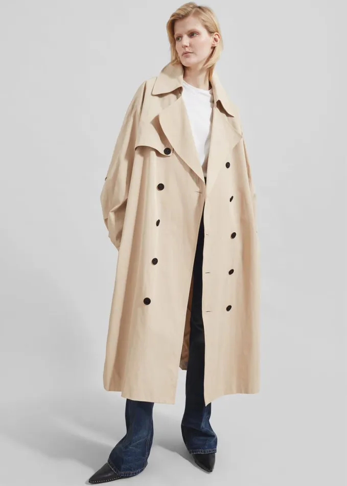 Clothing Women The Frankie Shop Mavis Oversized Trench 8211 Light Beige