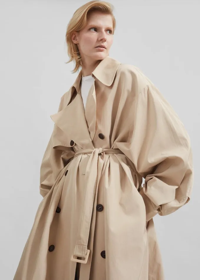 Clothing Women The Frankie Shop Mavis Oversized Trench 8211 Light Beige