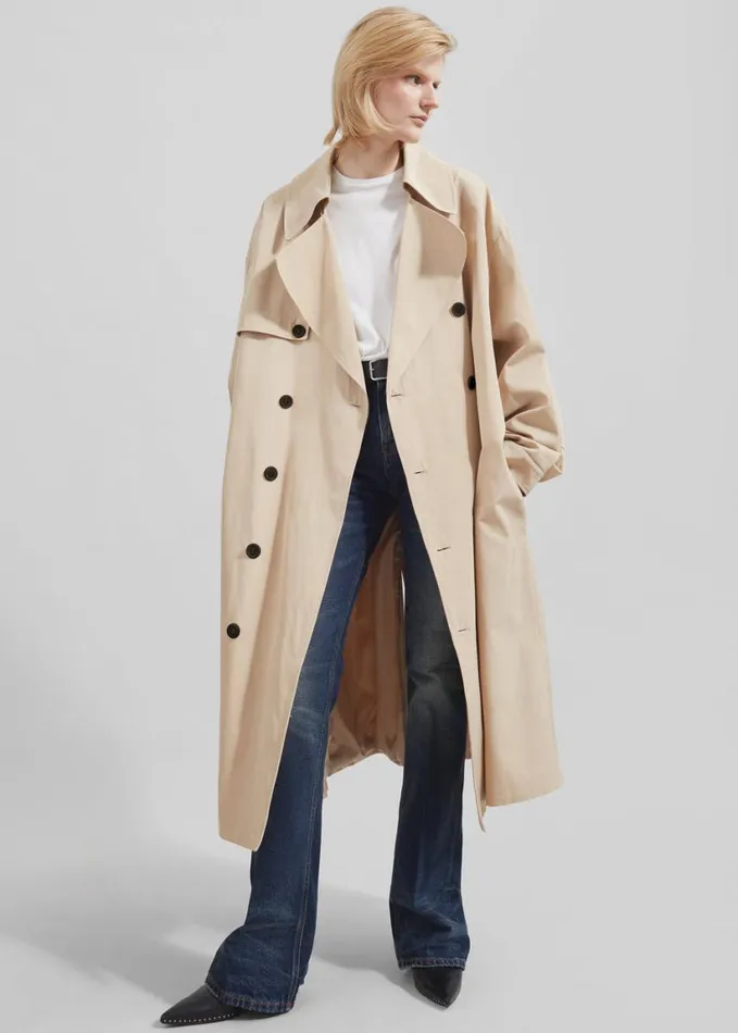 Clothing Women The Frankie Shop Mavis Oversized Trench 8211 Light Beige