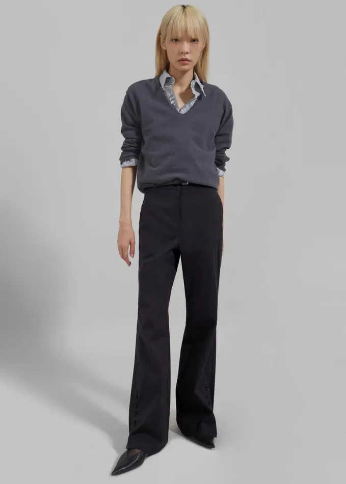Clothing Women The Frankie Shop Michelle Flare Pants 8211 Black