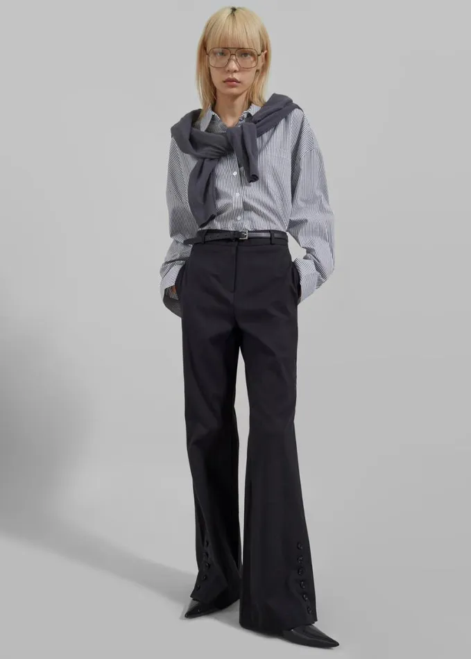 Clothing Women The Frankie Shop Michelle Flare Pants 8211 Black