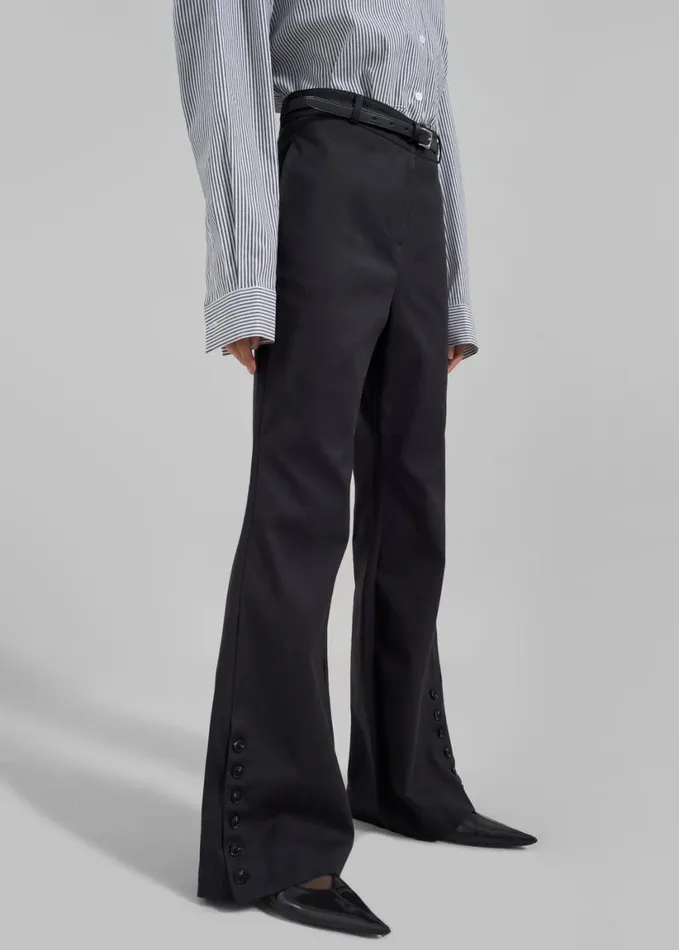 Clothing Women The Frankie Shop Michelle Flare Pants 8211 Black