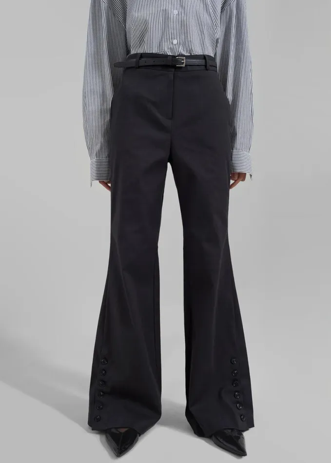 Clothing Women The Frankie Shop Michelle Flare Pants 8211 Black