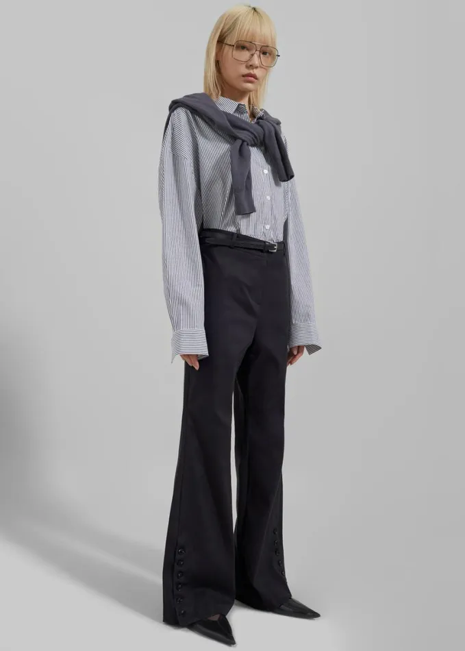 Clothing Women The Frankie Shop Michelle Flare Pants 8211 Black