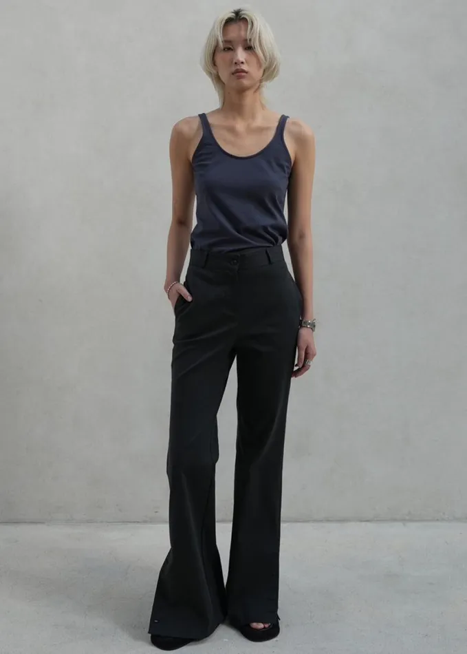 Clothing Women The Frankie Shop Michelle Flare Pants 8211 Black