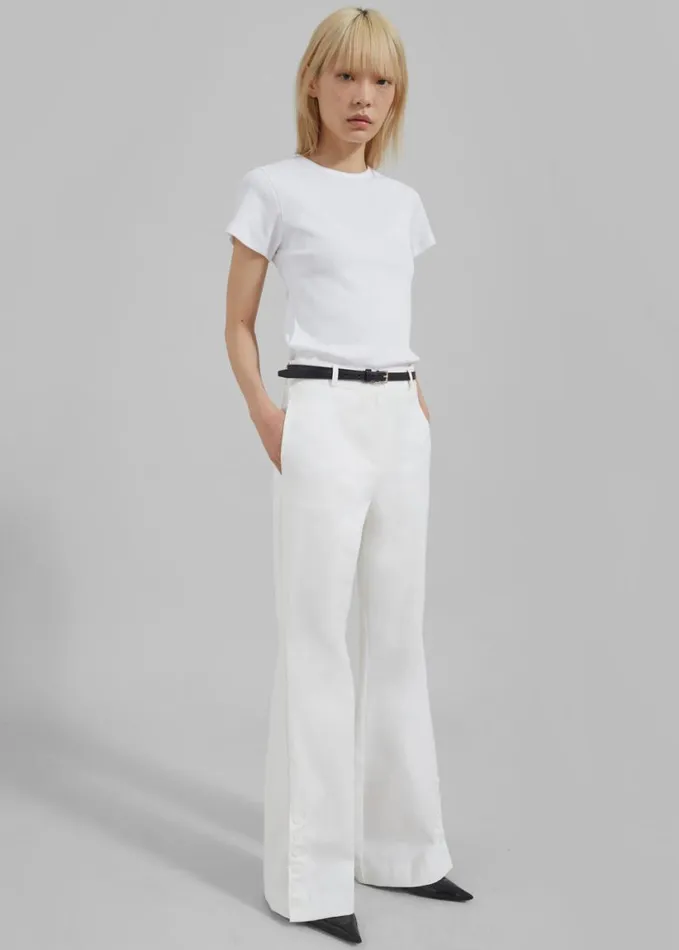 Clothing Women The Frankie Shop Michelle Flare Pants 8211 Ivory