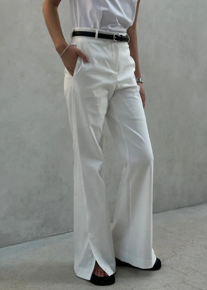 Clothing Women The Frankie Shop Michelle Flare Pants 8211 Ivory