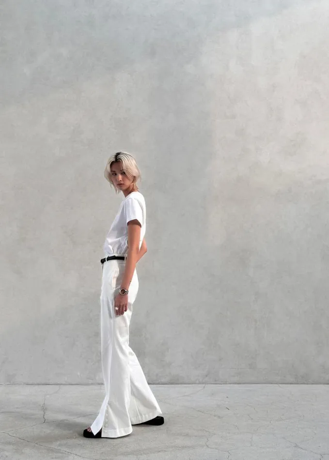 Clothing Women The Frankie Shop Michelle Flare Pants 8211 Ivory