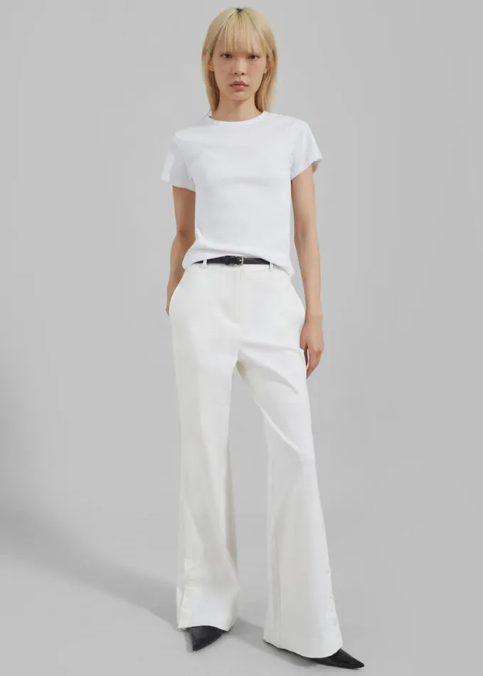 Clothing Women The Frankie Shop Michelle Flare Pants 8211 Ivory