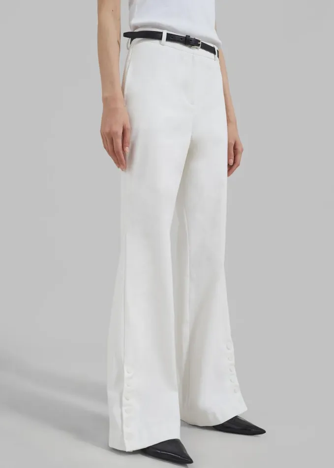 Clothing Women The Frankie Shop Michelle Flare Pants 8211 Ivory