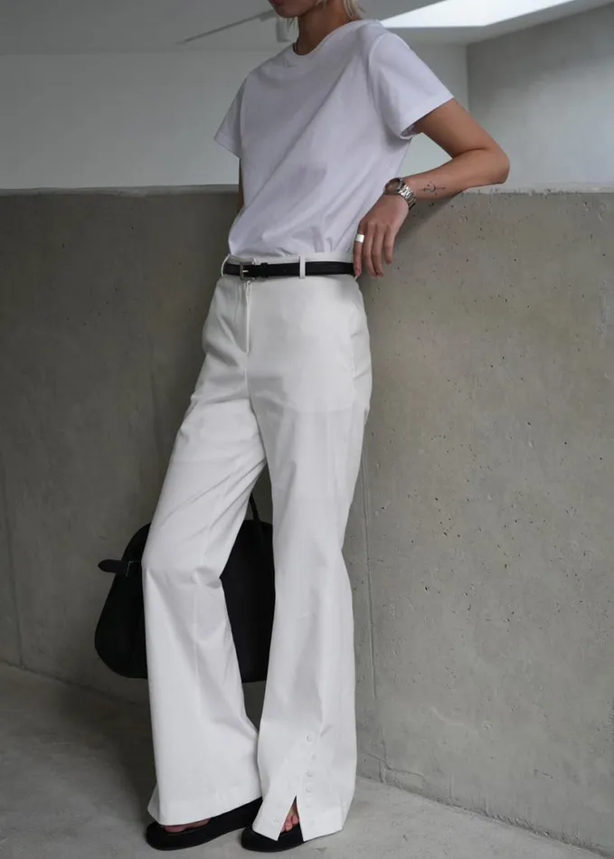 Clothing Women The Frankie Shop Michelle Flare Pants 8211 Ivory