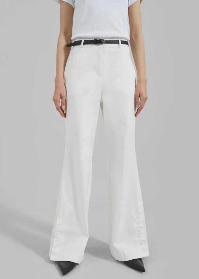 Clothing Women The Frankie Shop Michelle Flare Pants 8211 Ivory