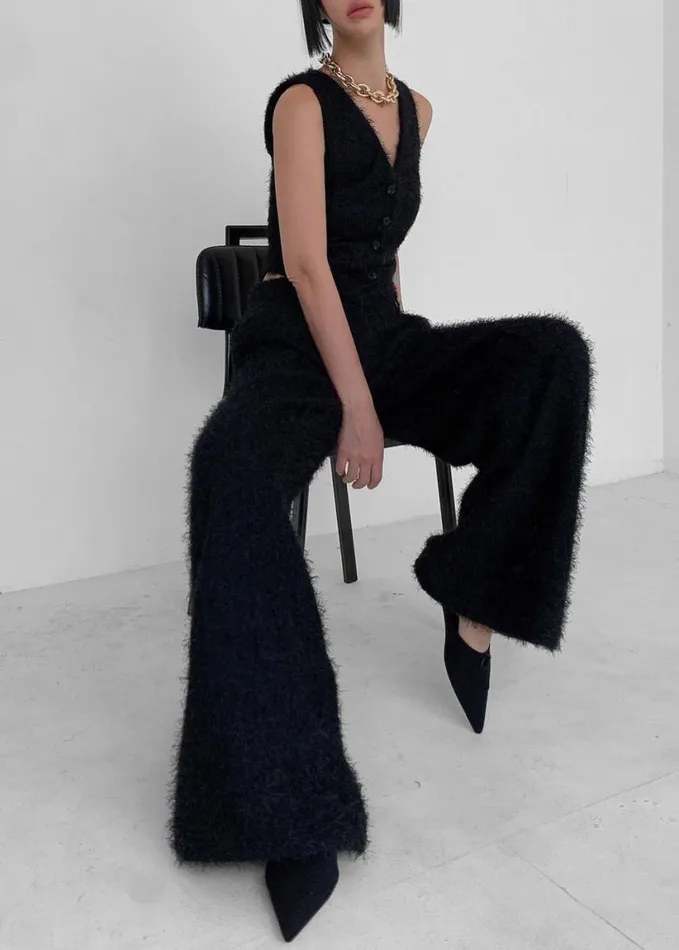 Clothing Women The Frankie Shop Millie Fluffy Pants 8211 Black