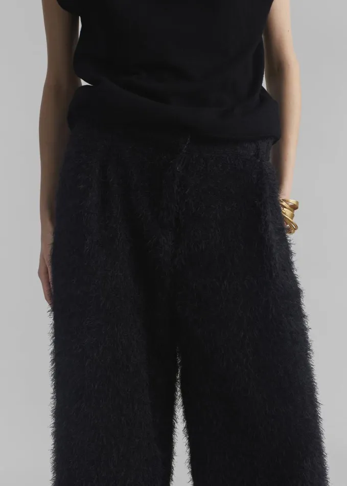 Clothing Women The Frankie Shop Millie Fluffy Pants 8211 Black