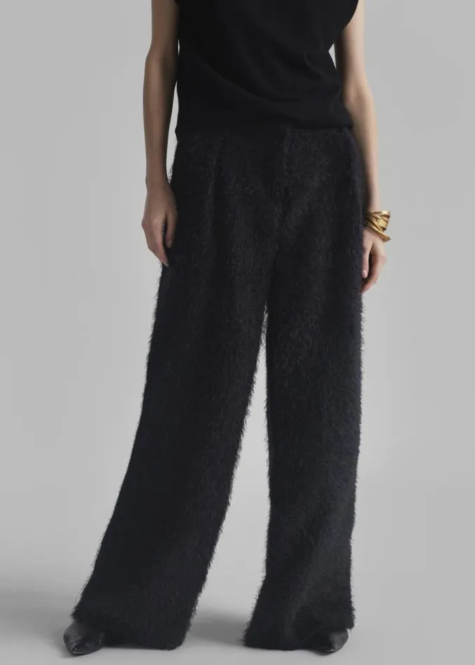 Clothing Women The Frankie Shop Millie Fluffy Pants 8211 Black
