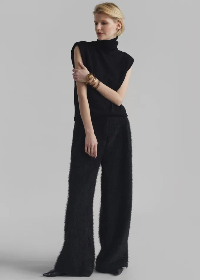 Clothing Women The Frankie Shop Millie Fluffy Pants 8211 Black