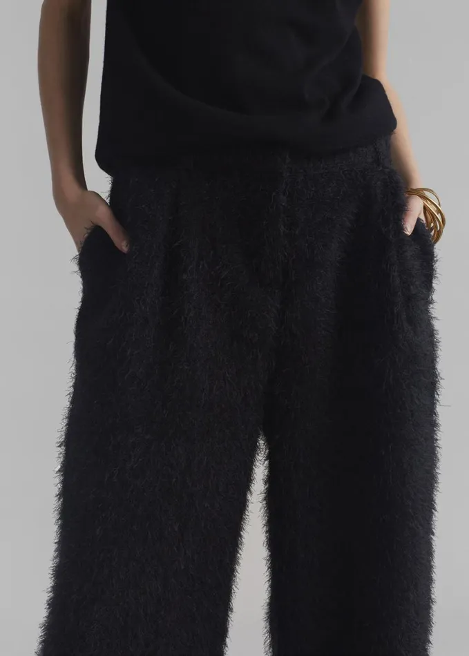 Clothing Women The Frankie Shop Millie Fluffy Pants 8211 Black