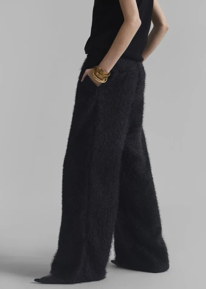 Clothing Women The Frankie Shop Millie Fluffy Pants 8211 Black