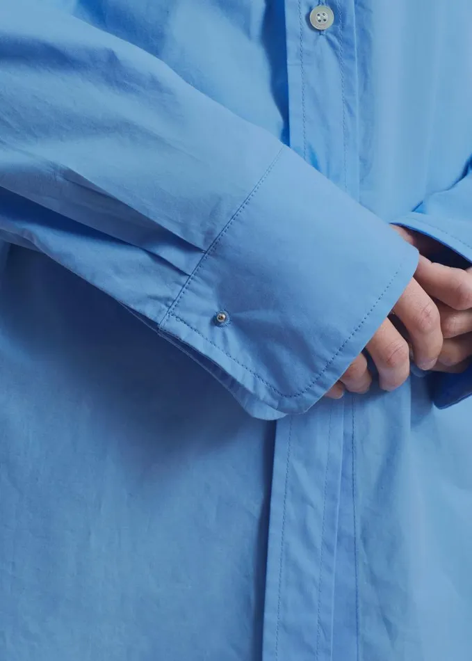 Clothing Women The Frankie Shop Neil Button Up Shirt 8211 Blue