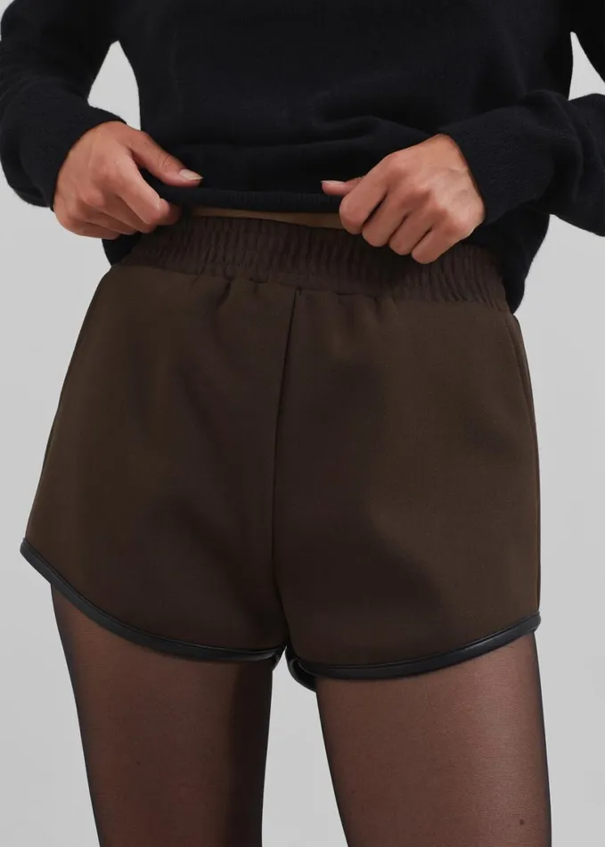 Clothing Women The Frankie Shop Neri Mini Shorts 8211 Brown