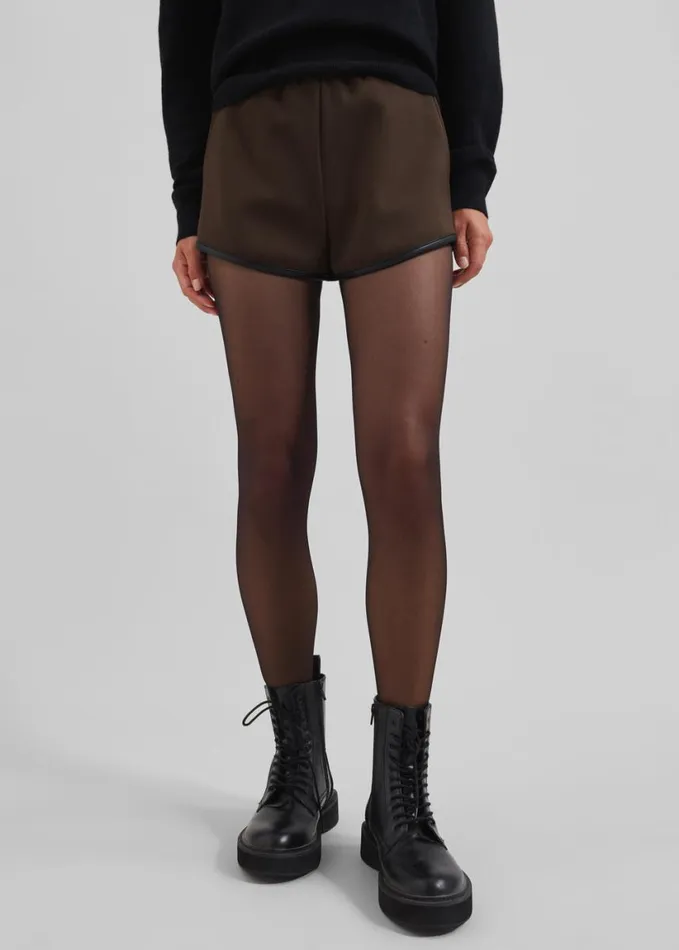 Clothing Women The Frankie Shop Neri Mini Shorts 8211 Brown