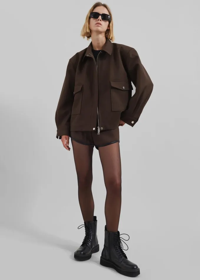 Clothing Women The Frankie Shop Neri Mini Shorts 8211 Brown