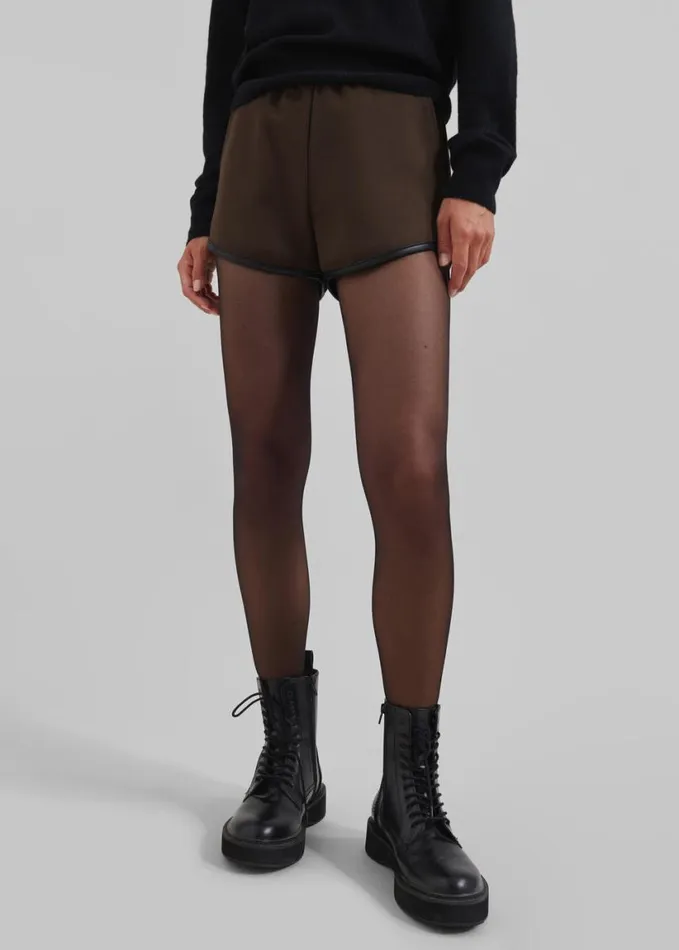 Clothing Women The Frankie Shop Neri Mini Shorts 8211 Brown