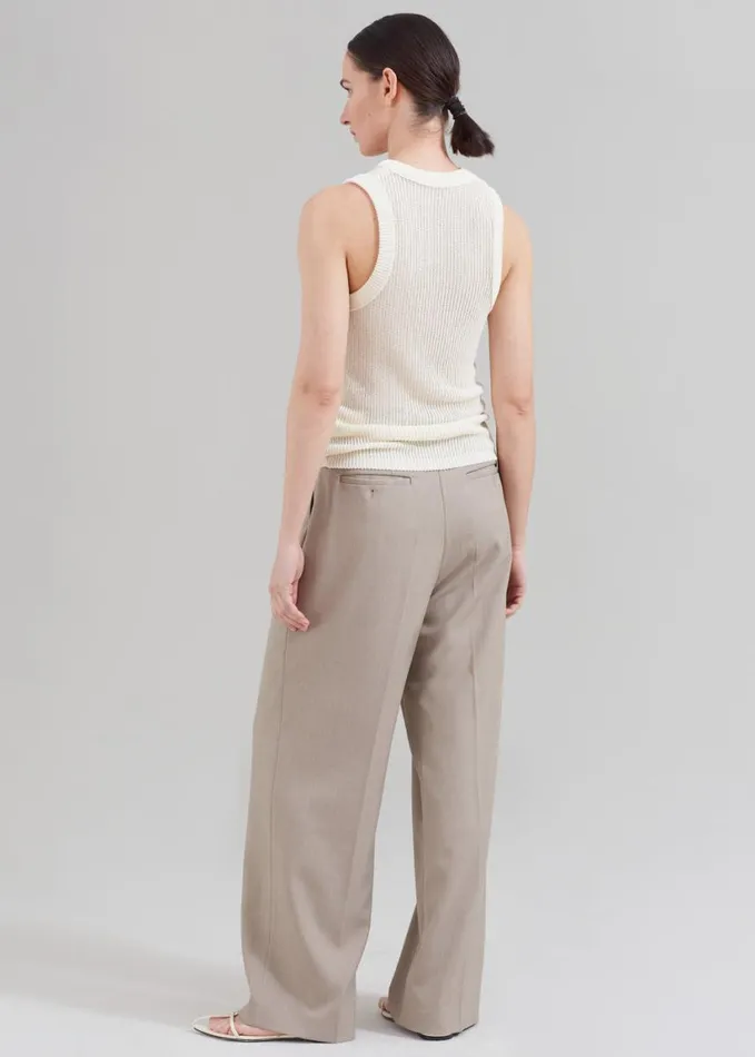 Clothing Women The Frankie Shop Nessi Pintuck Trousers 8211 Taupe