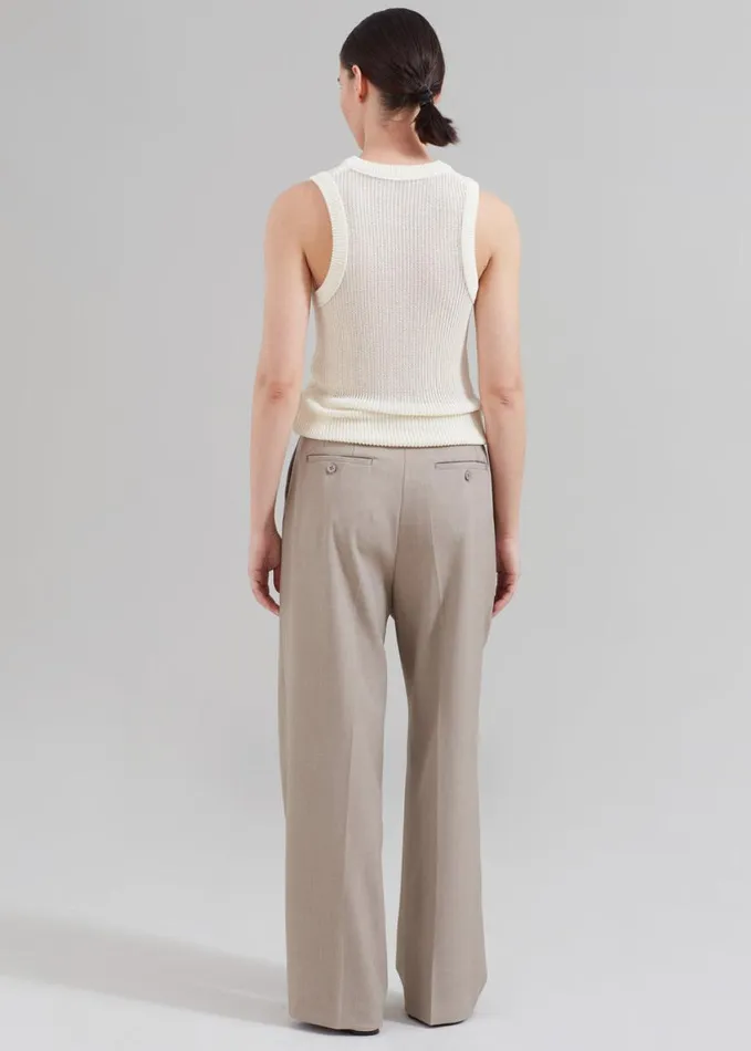 Clothing Women The Frankie Shop Nessi Pintuck Trousers 8211 Taupe