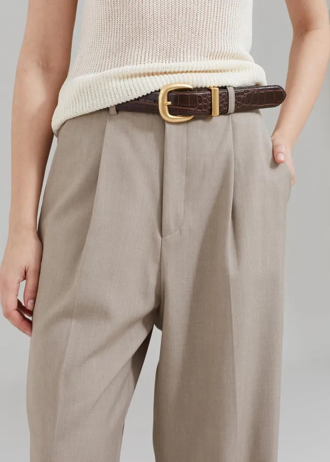 Clothing Women The Frankie Shop Nessi Pintuck Trousers 8211 Taupe