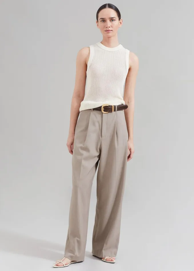 Clothing Women The Frankie Shop Nessi Pintuck Trousers 8211 Taupe