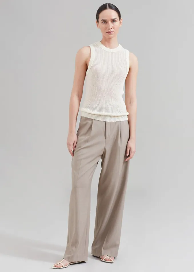 Clothing Women The Frankie Shop Nessi Pintuck Trousers 8211 Taupe