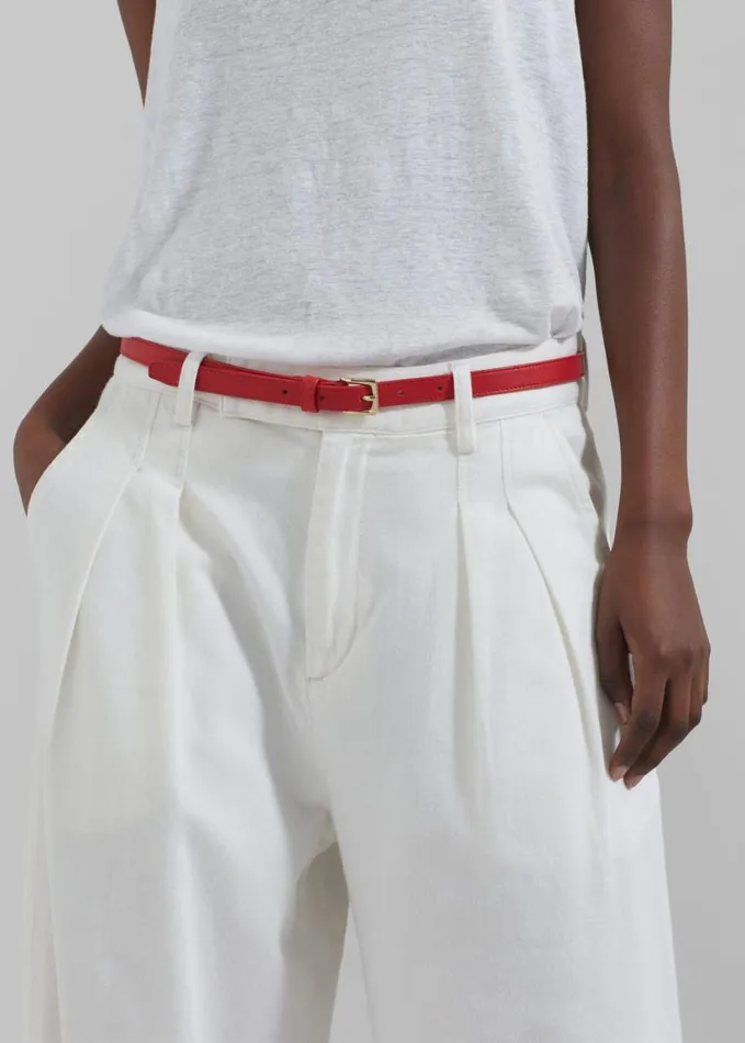 Clothing Women The Frankie Shop Nolan Pleated Denim Trousers 8211 White
