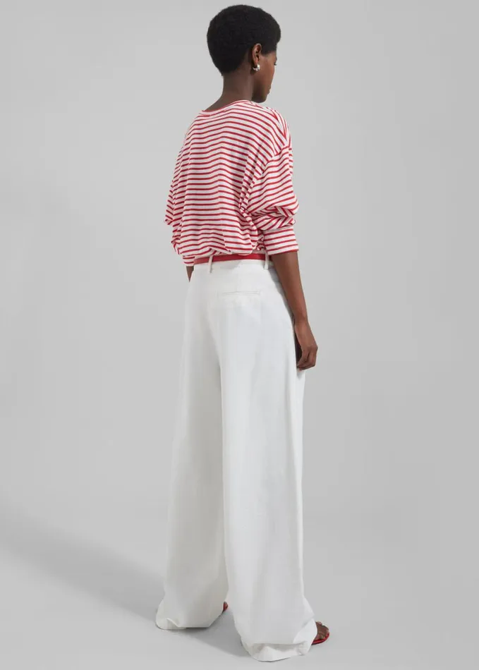 Clothing Women The Frankie Shop Nolan Pleated Denim Trousers 8211 White