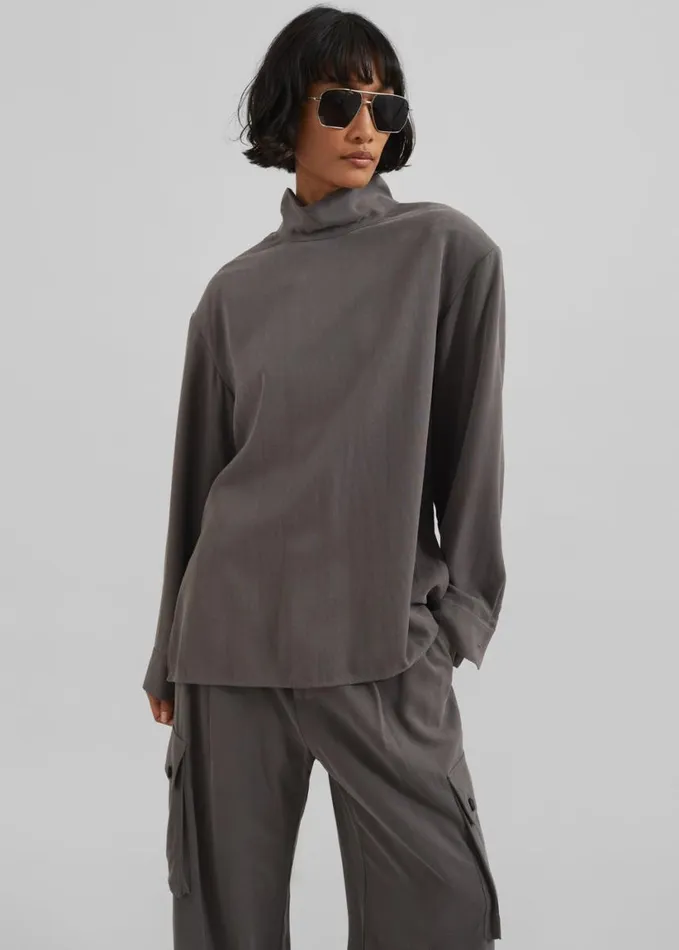 Clothing Women The Frankie Shop Nyro Blouse 8211 Charcoal